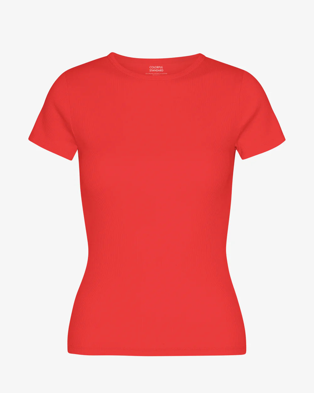 T-shirt côtelé en coton bio - Red Tangerine (Organic Rib T-Shirt)