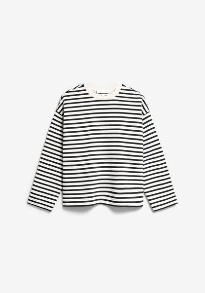 Sweatshirt rayé en coton bio - Undyed Black (FRANKAA MAARLEN STRIPE SWEAT)