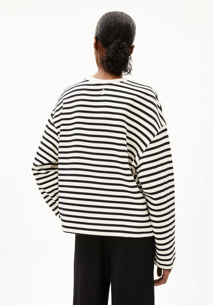 Sweatshirt rayé en coton bio - Undyed Black (FRANKAA MAARLEN STRIPE SWEAT)