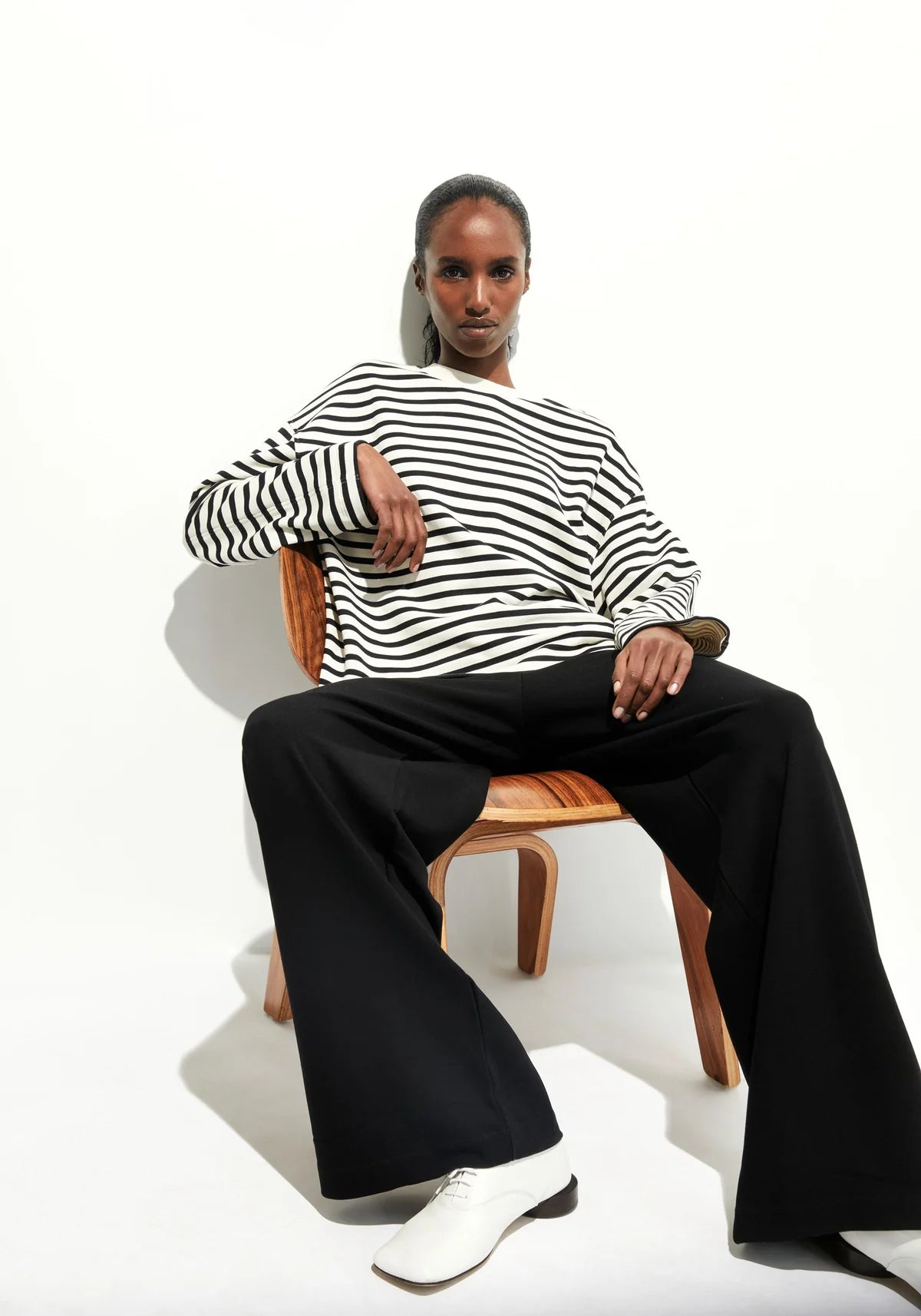 Sweatshirt rayé en coton bio - Undyed Black (FRANKAA MAARLEN STRIPE SWEAT)