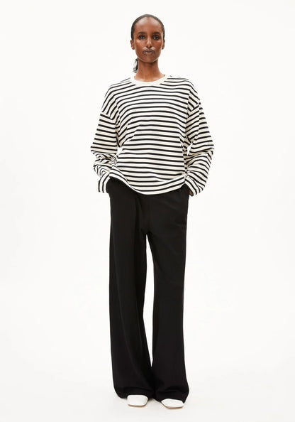 Sweatshirt rayé en coton bio - Undyed Black (FRANKAA MAARLEN STRIPE SWEAT)