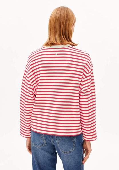 Sweatshirt rayé en coton bio - Undyed Mars Red (FRANKAA MAARLEN STRIPE SWEAT)