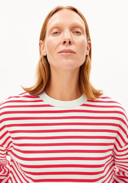 Sweatshirt rayé en coton bio - Undyed Mars Red (FRANKAA MAARLEN STRIPE SWEAT)