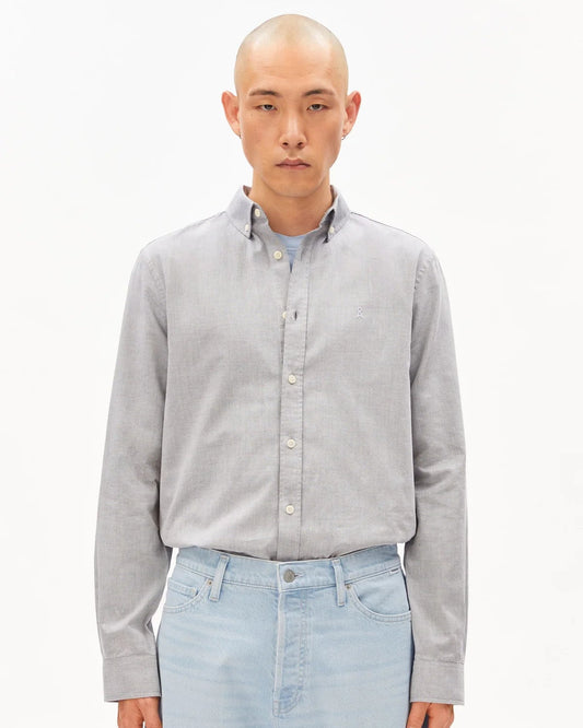 Chemise manches longues en coton bio - Tinted Navy (QUAASA LONGSLEEVE SHIRT)