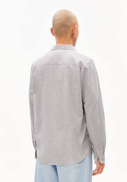 Chemise manches longues en coton bio - Tinted Navy (QUAASA LONGSLEEVE SHIRT)