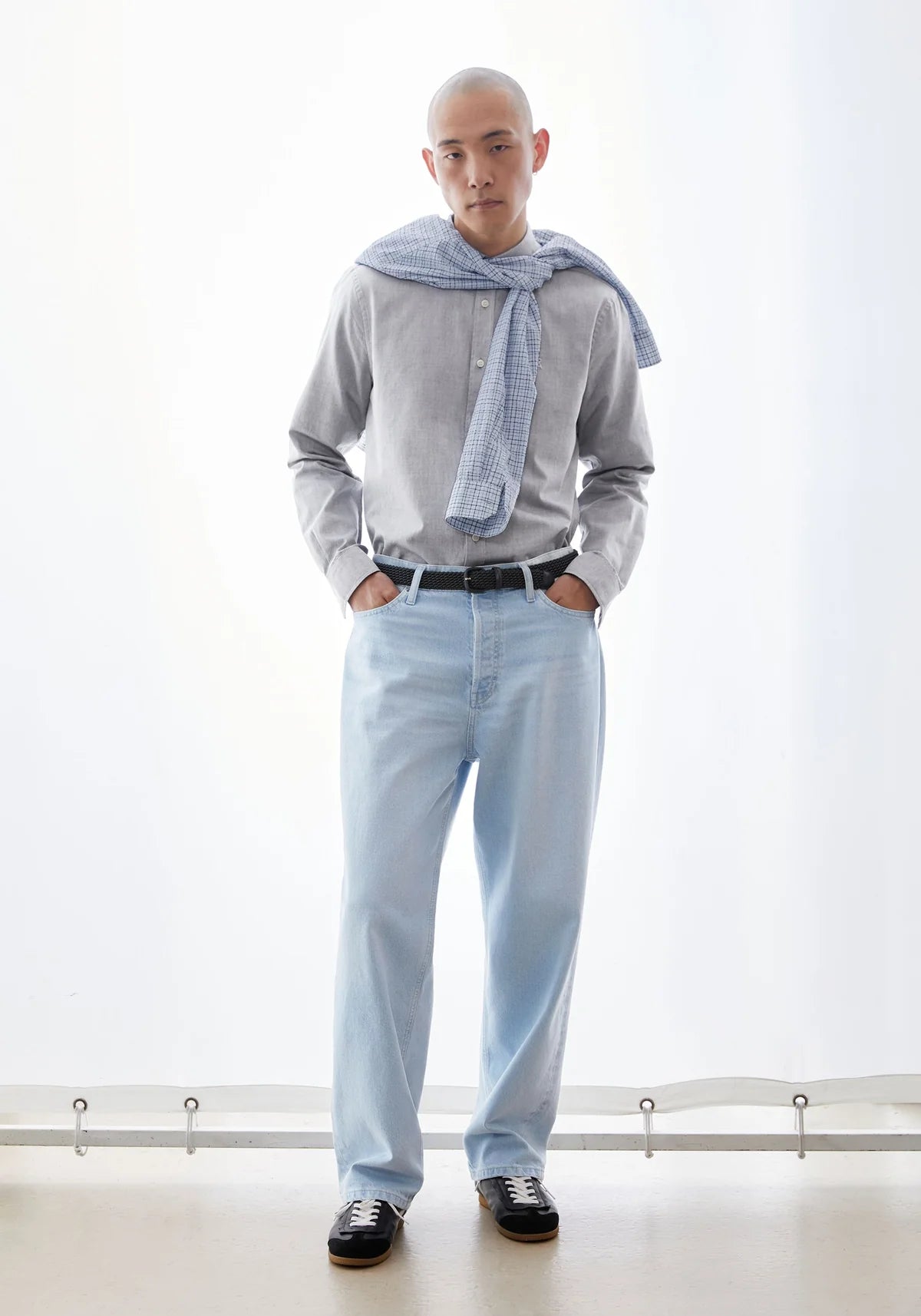 Chemise manches longues en coton bio - Tinted Navy (QUAASA LONGSLEEVE SHIRT)
