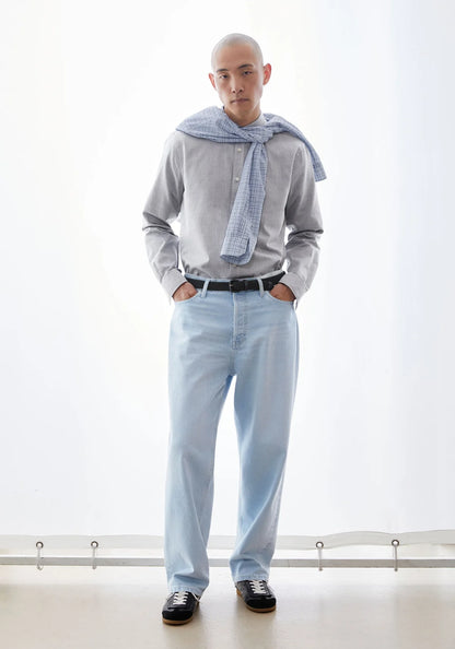 Chemise manches longues en coton bio - Tinted Navy (QUAASA LONGSLEEVE SHIRT)