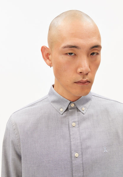 Chemise manches longues en coton bio - Tinted Navy (QUAASA LONGSLEEVE SHIRT)
