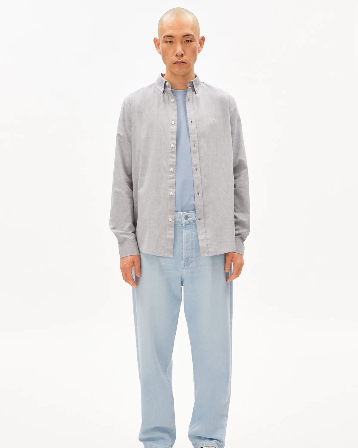 Chemise manches longues en coton bio - Tinted Navy (QUAASA LONGSLEEVE SHIRT)
