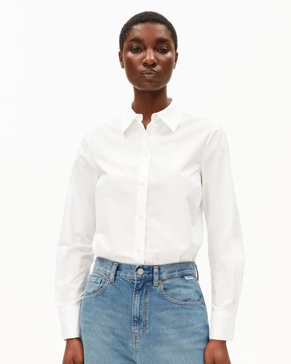 Blouse manches longues en coton bio - White (LOUILAA)