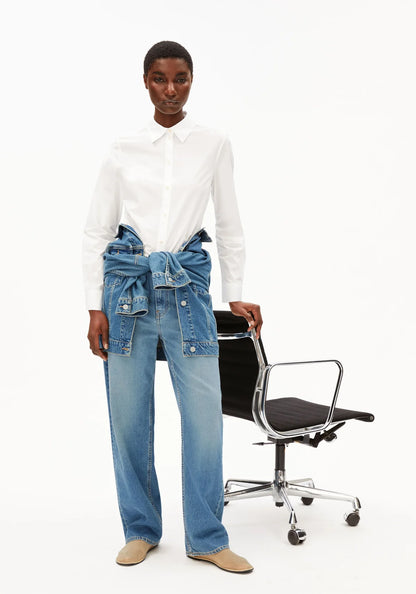 Blouse manches longues en coton bio - White (LOUILAA)