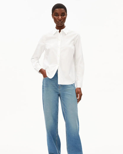 Blouse manches longues en coton bio - White (LOUILAA)