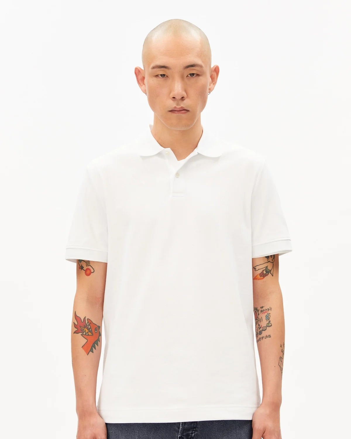 Polo en coton bio - White (MAARIO POLOSHIRT)