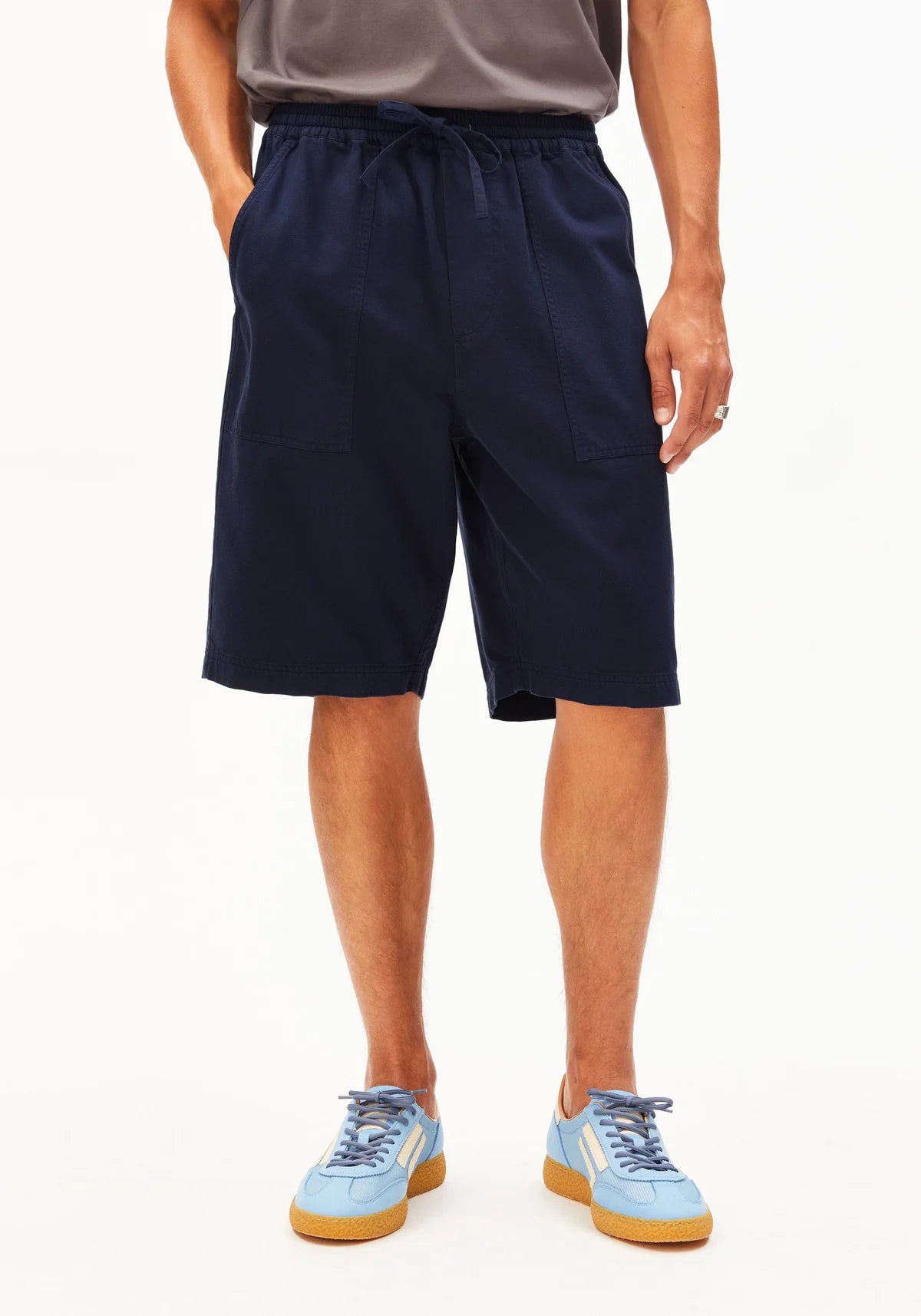 Short en coton bio & lin - Tinted Navy (COTTON LINO SHORT)