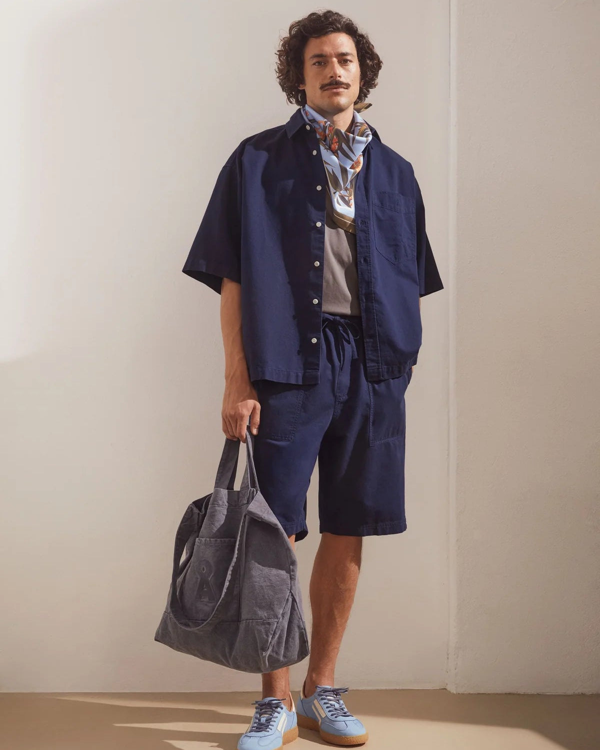 Short en coton bio & lin - Tinted Navy (COTTON LINO SHORT)