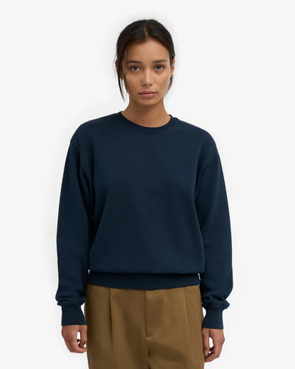 Sweatshirt col rond classique en coton bio - Navy Blue (Women Classic Organic Crew)