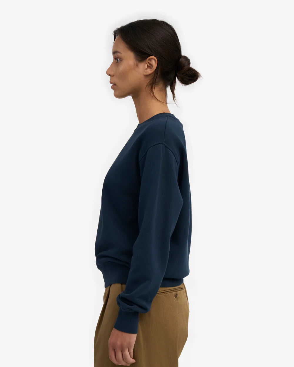 Sweatshirt col rond classique en coton bio - Navy Blue (Women Classic Organic Crew)