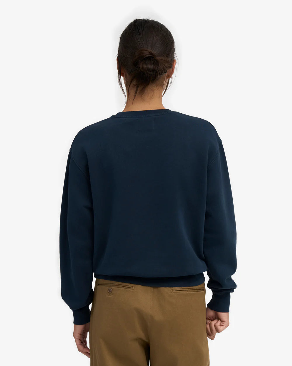 Sweatshirt col rond classique en coton bio - Navy Blue (Women Classic Organic Crew)