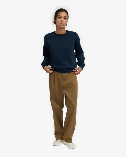 Sweatshirt col rond classique en coton bio - Navy Blue (Women Classic Organic Crew)