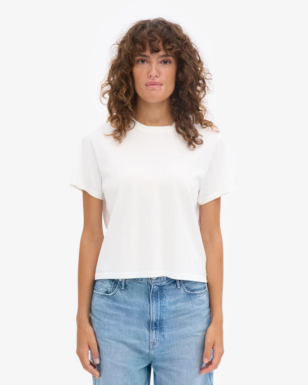 T-shirt court boxy en coton bio - Optical White (Organic Boxy Crop Tee)