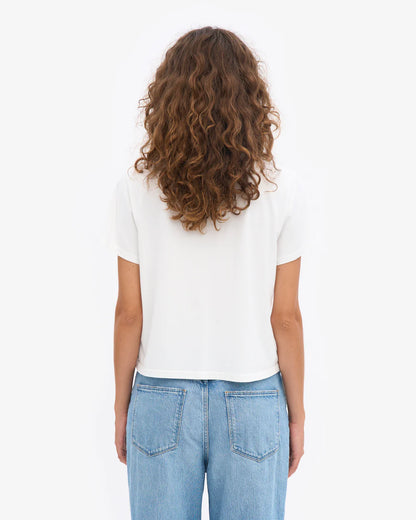 T-shirt court boxy en coton bio - Optical White (Organic Boxy Crop Tee)