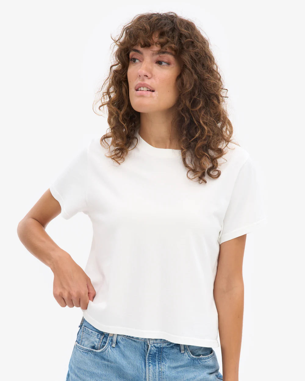 T-shirt court boxy en coton bio - Optical White (Organic Boxy Crop Tee)