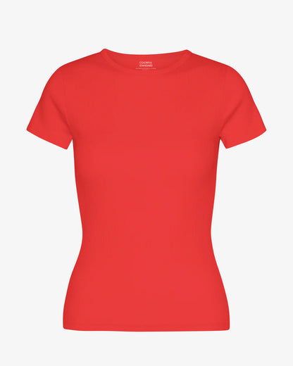 T-shirt côtelé en coton bio - Red Tangerine (Organic Rib T-Shirt)
