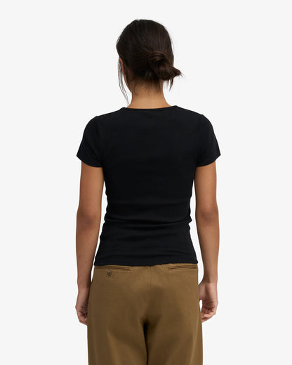 T-shirt côtelé en coton bio - Deep Black (Organic Rib T-Shirt)