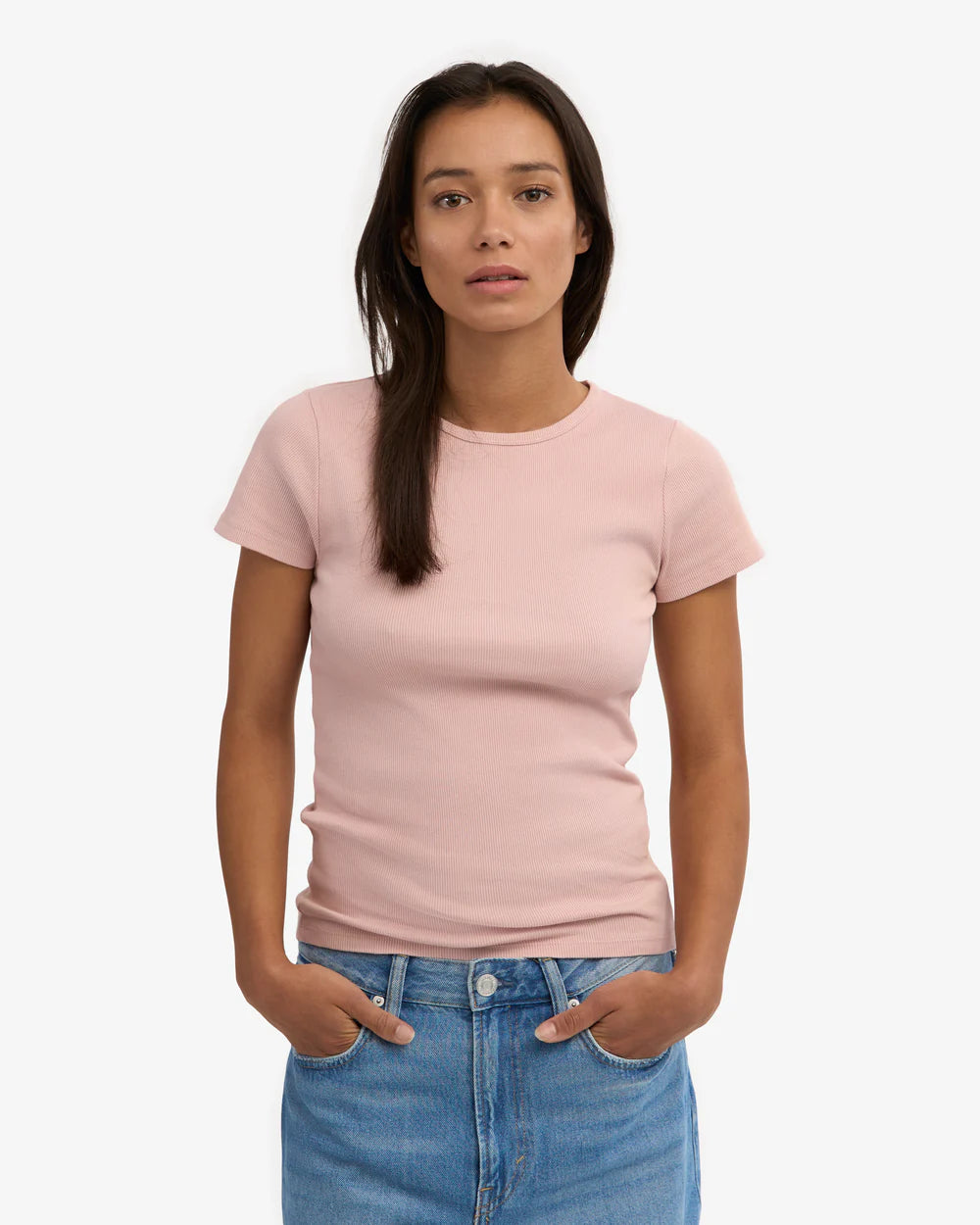 T-shirt côtelé en coton bio - Faded Pink (Organic Rib T-Shirt)