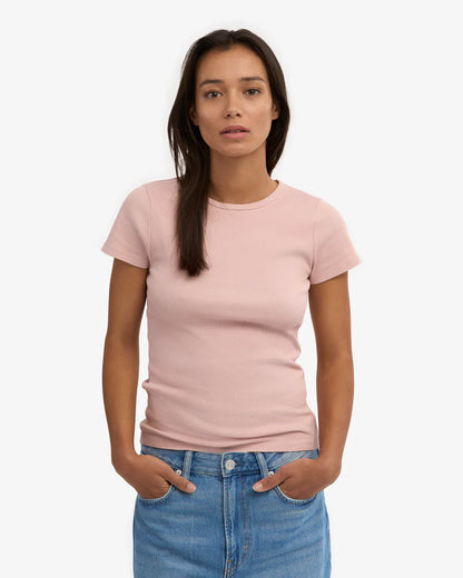 T-shirt côtelé en coton bio - Faded Pink (Organic Rib T-Shirt)