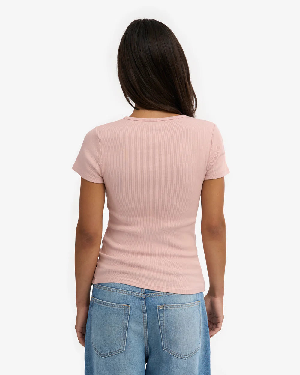 T-shirt côtelé en coton bio - Faded Pink (Organic Rib T-Shirt)