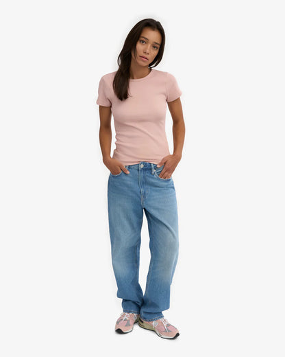 T-shirt côtelé en coton bio - Faded Pink (Organic Rib T-Shirt)