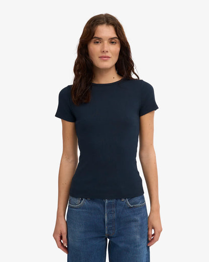 T-shirt côtelé en coton bio - Navy Blue (Organic Rib T-Shirt)