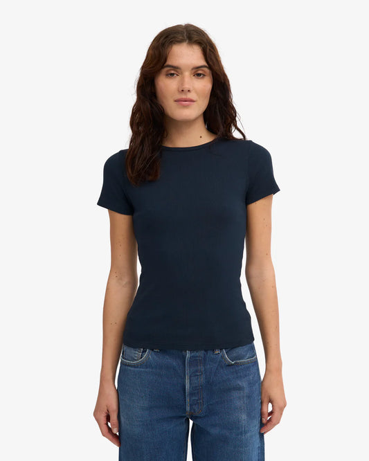 T-shirt côtelé en coton bio - Navy Blue (Organic Rib T-Shirt)