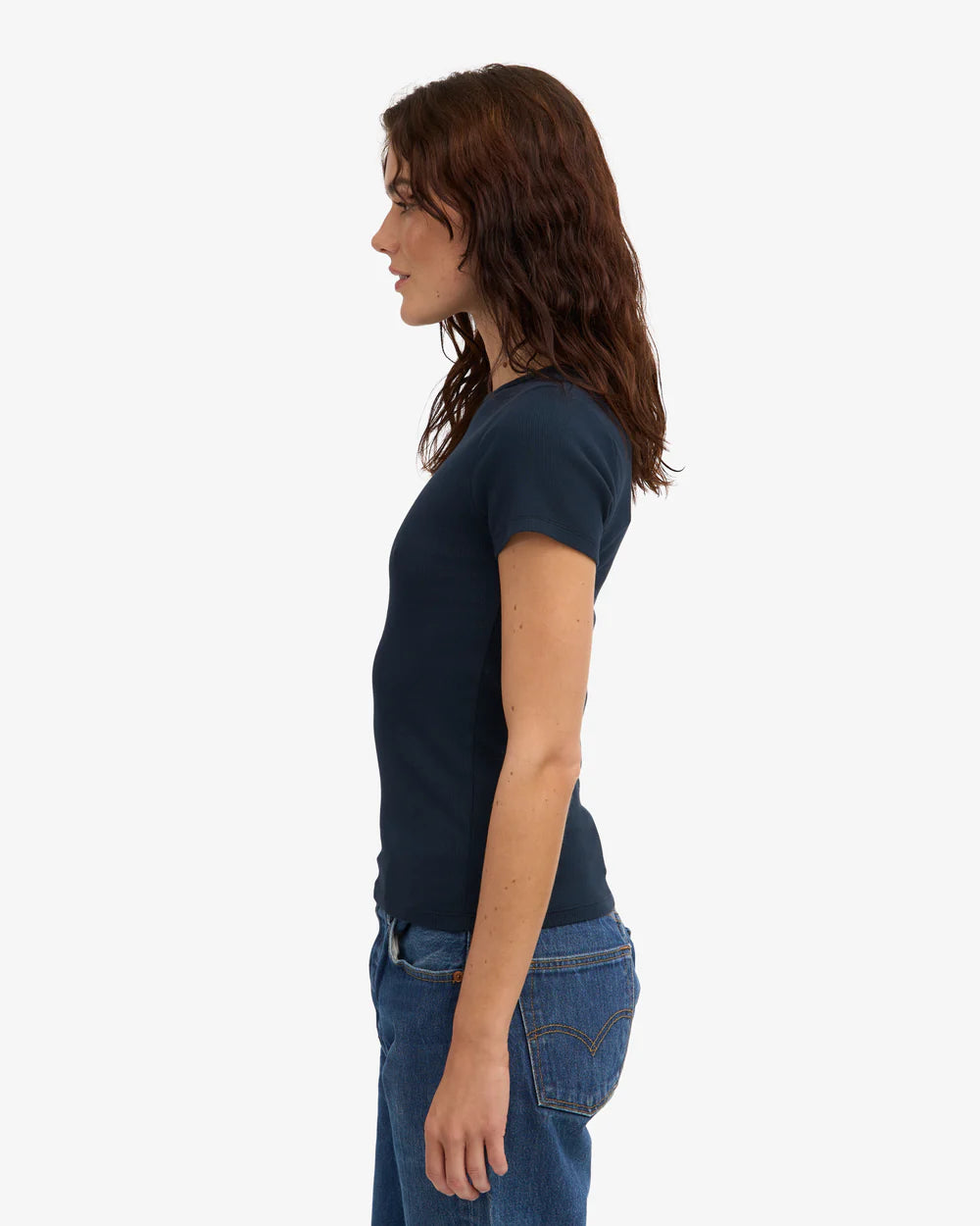 T-shirt côtelé en coton bio - Navy Blue (Organic Rib T-Shirt)