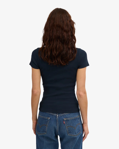 T-shirt côtelé en coton bio - Navy Blue (Organic Rib T-Shirt)
