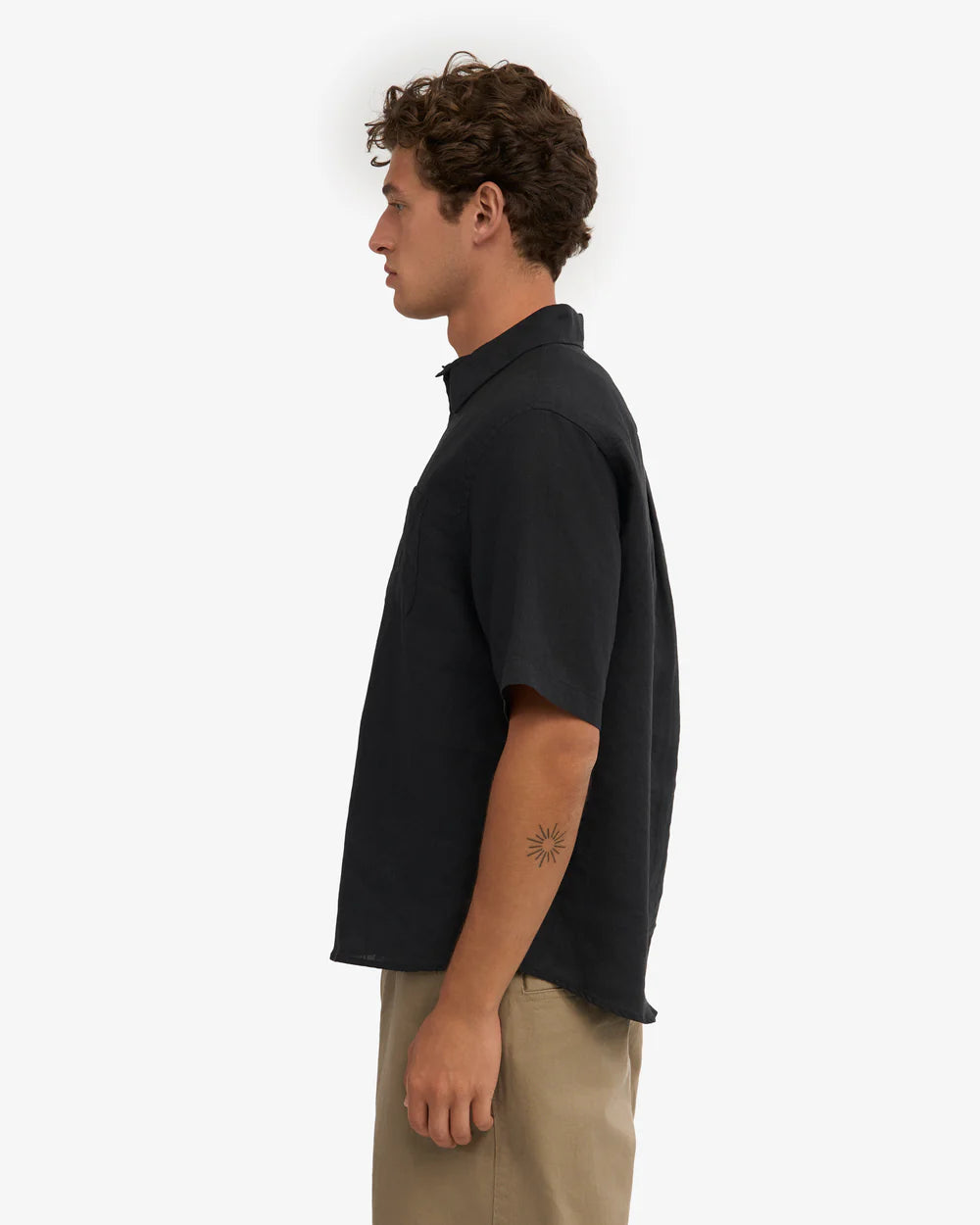 Chemise en lin manches courtes - Deep Black (Linen SS Shirt)
