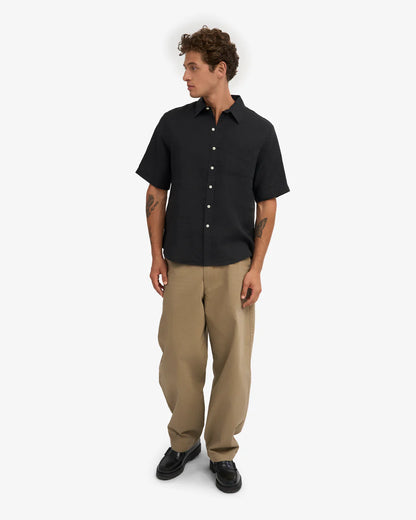 Chemise en lin manches courtes - Deep Black (Linen SS Shirt)