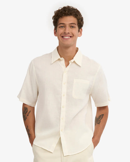 Chemise en lin manches courtes - Ivory White (Linen SS Shirt)