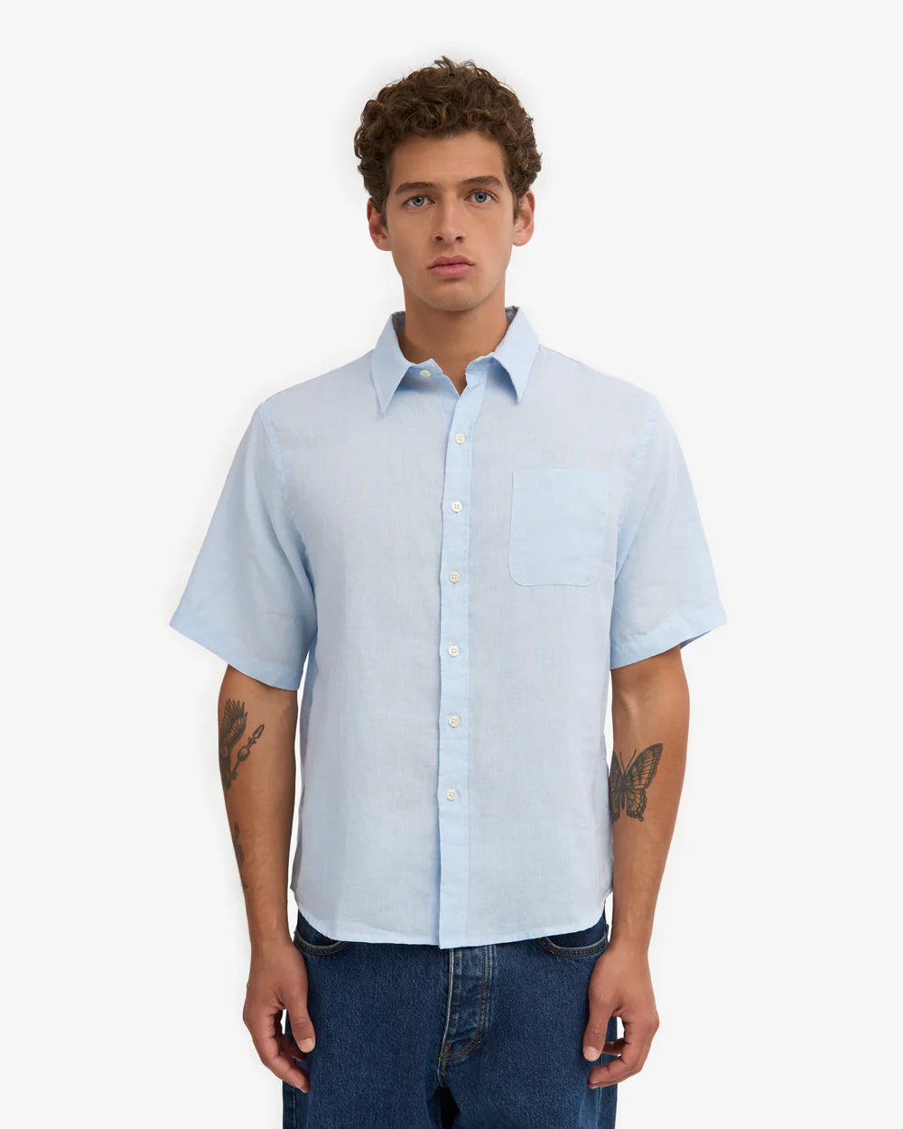 Chemise en lin manches courtes - Polar Blue (Linen SS Shirt)