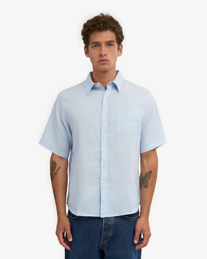 Chemise en lin manches courtes - Polar Blue (Linen SS Shirt)