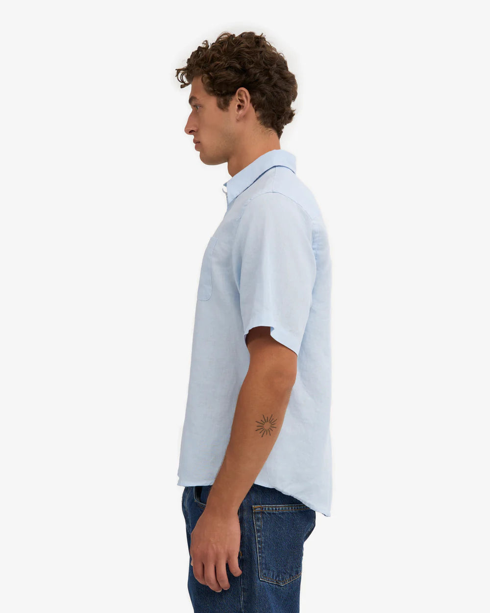 Chemise en lin manches courtes - Polar Blue (Linen SS Shirt)