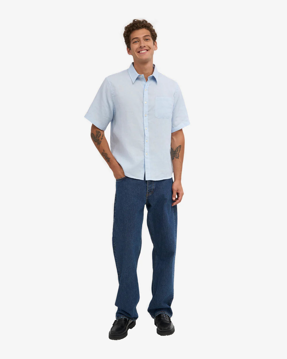 Chemise en lin manches courtes - Polar Blue (Linen SS Shirt)