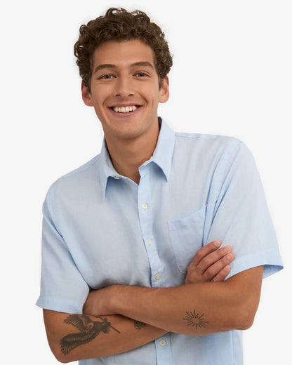 Chemise en lin manches courtes - Polar Blue (Linen SS Shirt)