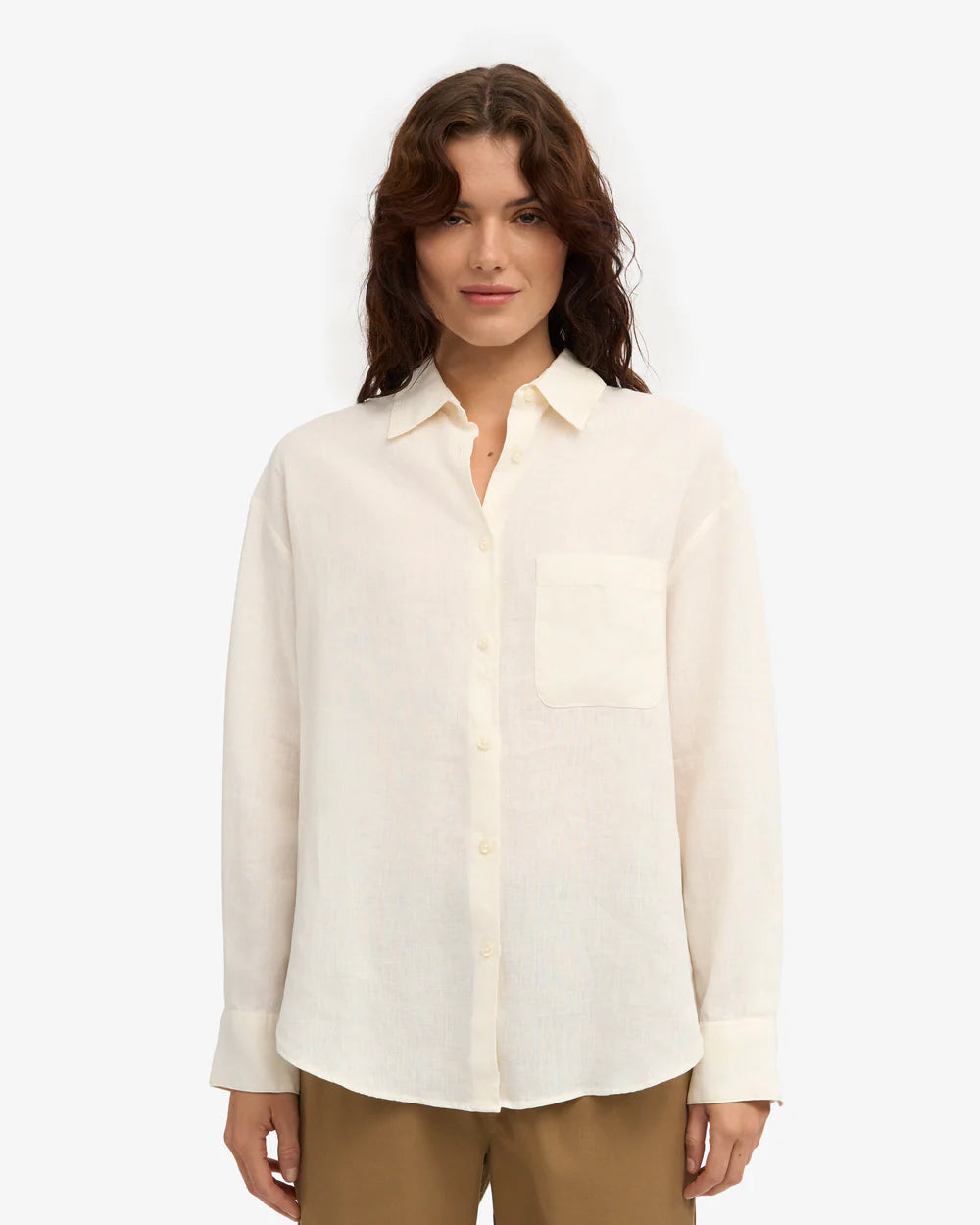 Chemise oversized en lin - Ivory White (Linen Oversized Shirt)