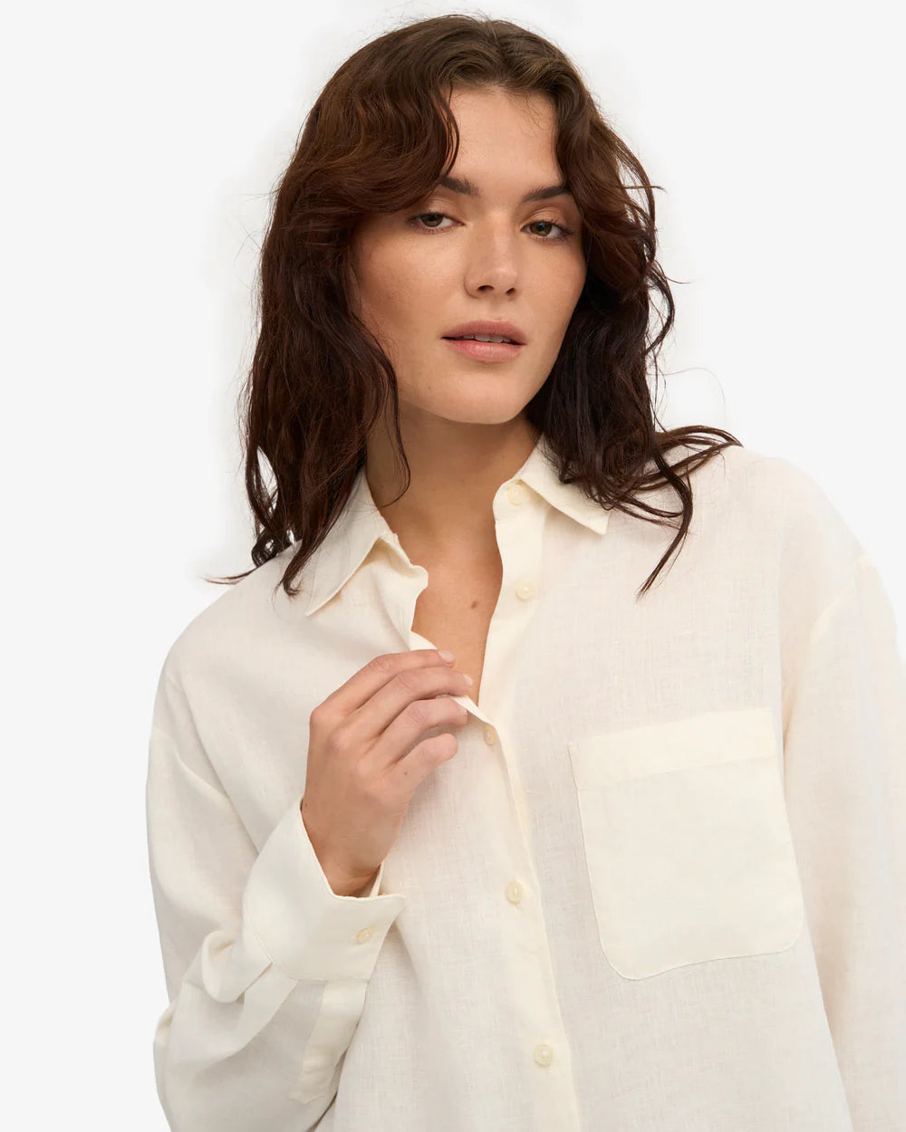 Chemise oversized en lin - Ivory White (Linen Oversized Shirt)