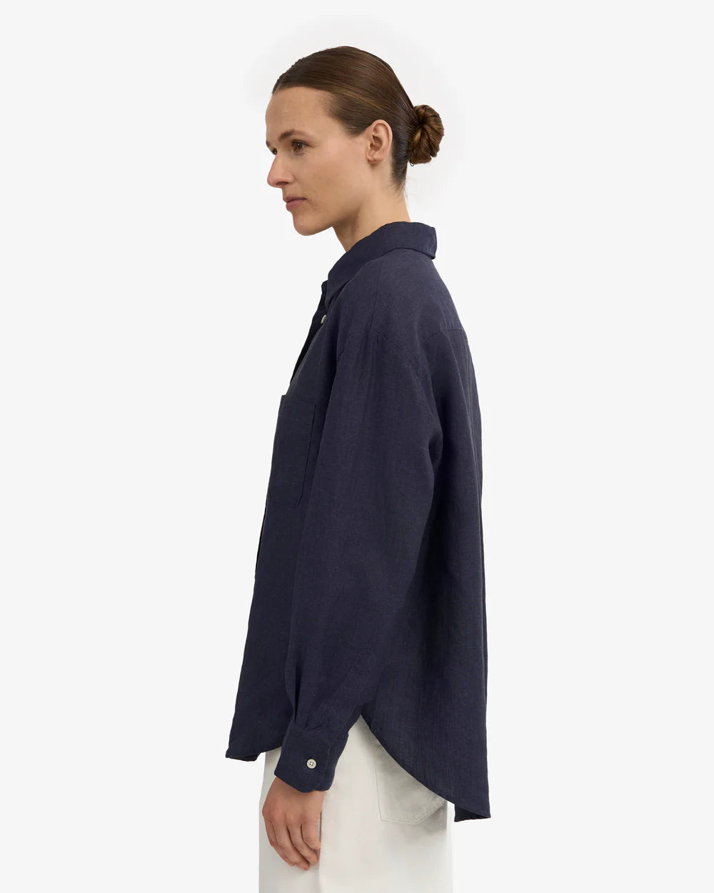 Chemise oversized en lin - Navy Blue (Linen Oversized Shirt)
