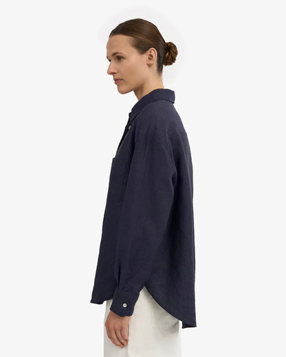 Chemise oversized en lin - Navy Blue (Linen Oversized Shirt)
