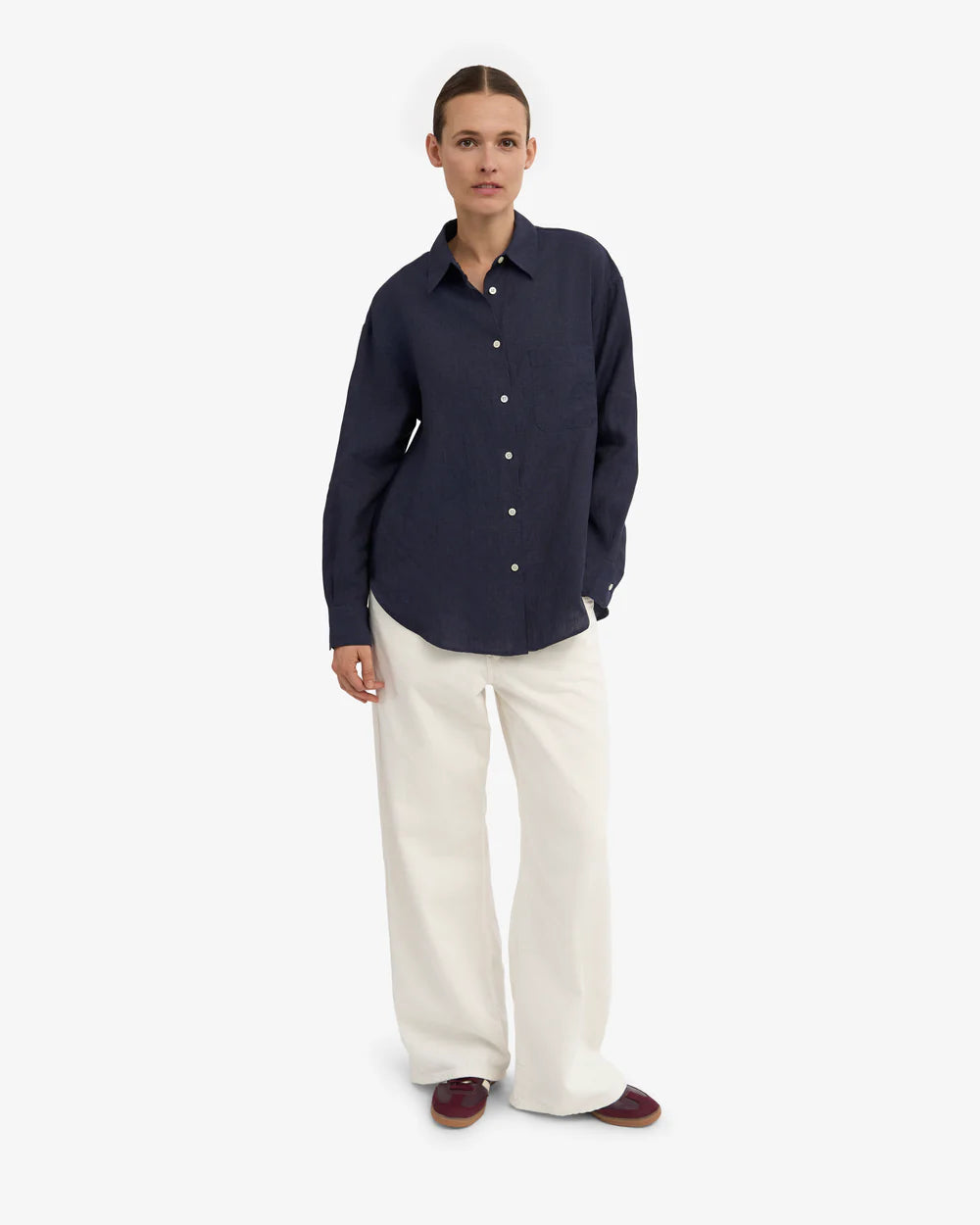 Chemise oversized en lin - Navy Blue (Linen Oversized Shirt)