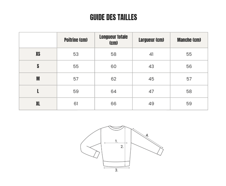 Voir le guide des tailles